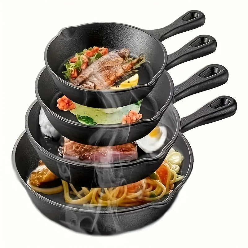 Set de 4 Poêles en Fonte Pré-huilée