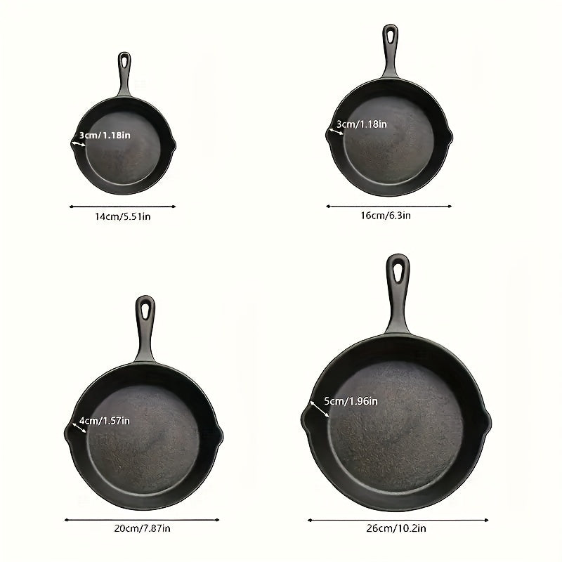 Set de 4 Poêles en Fonte Pré-huilée