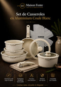 Set de Casseroles en Aluminium Coulé Blanc