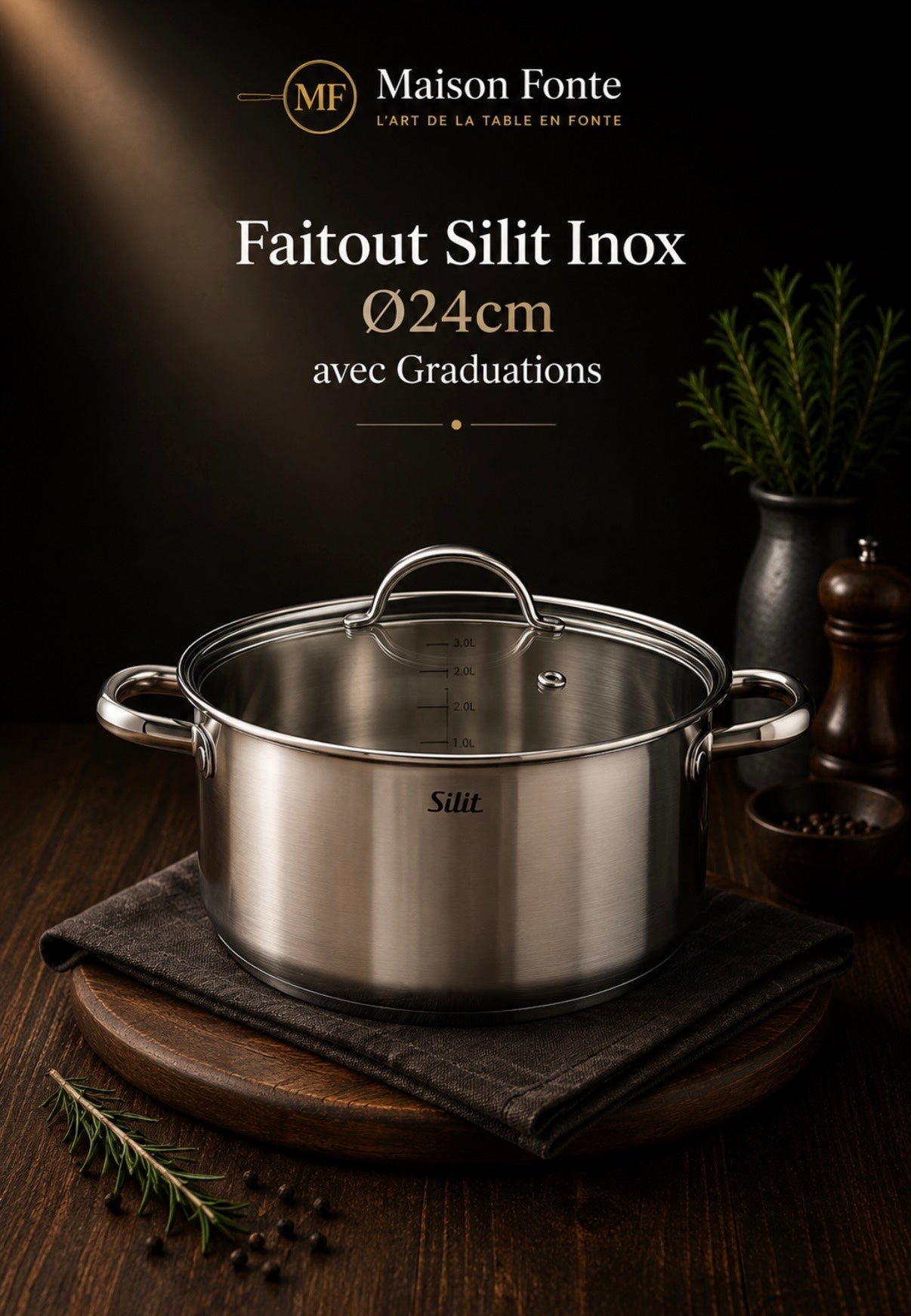 Faitout Silit Inox Ø24cm avec Graduations