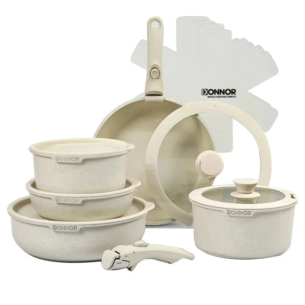 Set de Casseroles en Aluminium Coulé Blanc