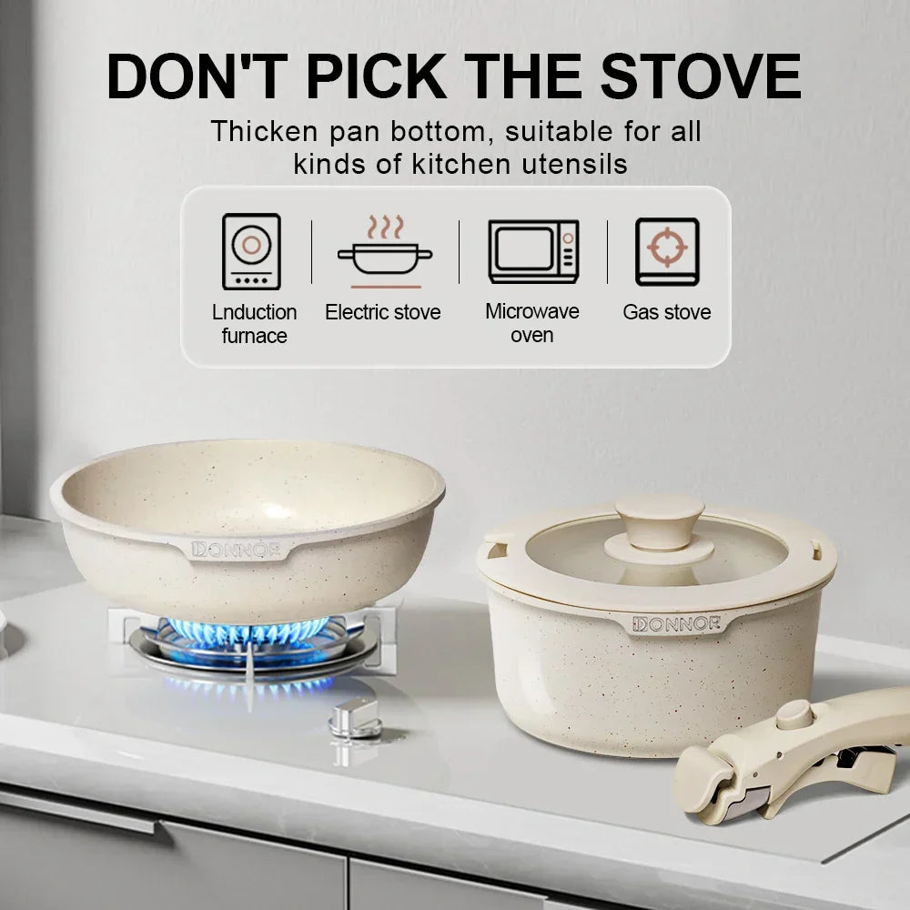 Set de Casseroles en Aluminium Coulé Blanc
